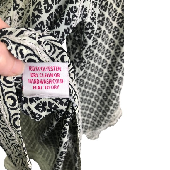 Gretchen Scott Embroidered Tunic Boho Top Black White Floral Caftan Coverup S - Picture 12 of 12